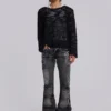 Gewassen zwarte Drift-Jeans met bootcut