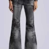 Gewassen zwarte Drift-Jeans met bootcut