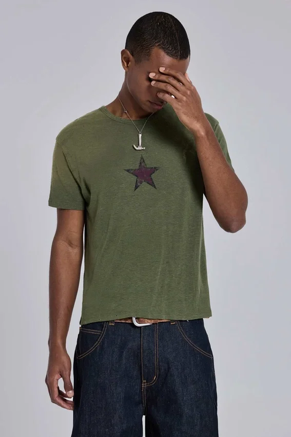 Green Star Sun Faded T-shirt