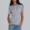 Grijs gemêleerd Haze Henley-T-shirt