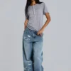 Grijs gemêleerd Haze Henley-T-shirt