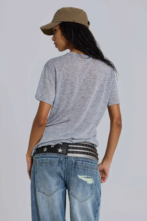 Grijs gemêleerd Haze Henley-T-shirt