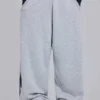 Grijs gemêleerde baggy Monster Joggers met gotische print