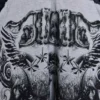 Grijs gemêleerde baggy Monster Joggers met gotische print
