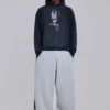 Grijs gemêleerde baggy Monster Joggers met gotische print