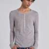 Grijs gemêleerde Haze Henley-top