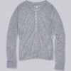 Grijs gemêleerde Haze Henley-top