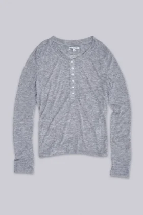 Grijs gemêleerde Haze Henley-top