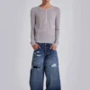 Grijs gemêleerde Haze Henley-top