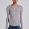 Grijs gemêleerde Haze Henley-top