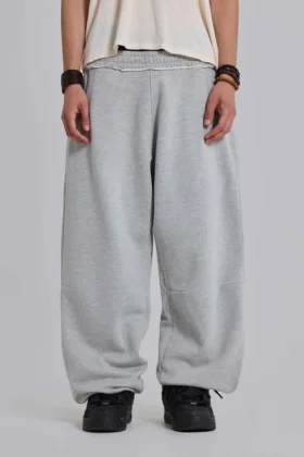 Grijs gemêleerde Monster Joggers met omgeslagen pijpen