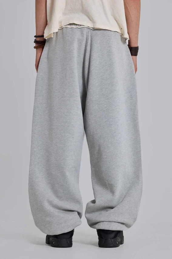 Grijs gemêleerde Monster Joggers met omgeslagen pijpen