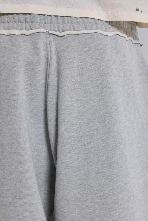 Grijs gemêleerde Monster Joggers met omgeslagen pijpen