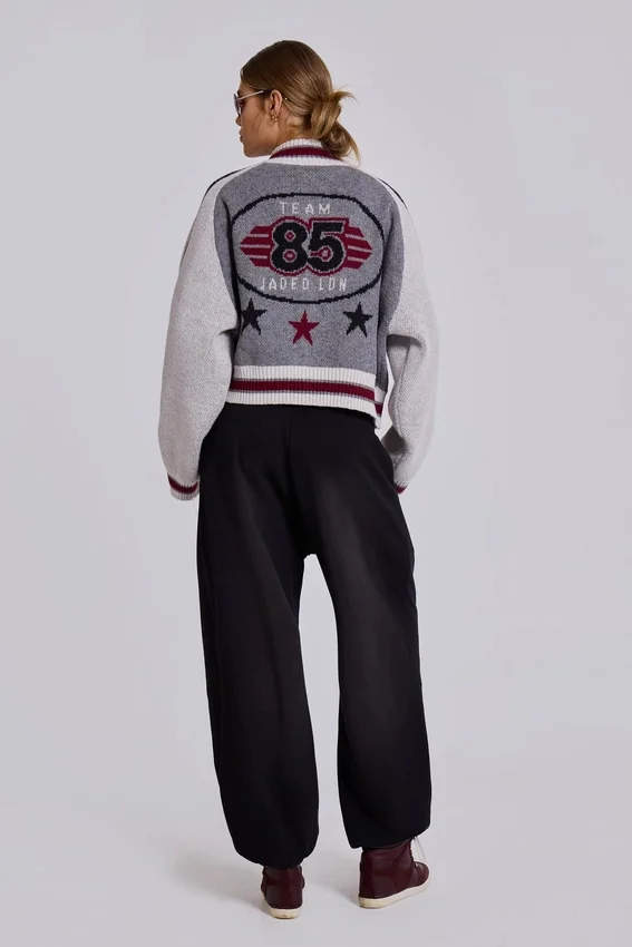 Grijs Team 85 gebreid bomberjack