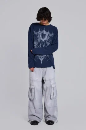 Grijze Decoy-cargobroek met gewassen look