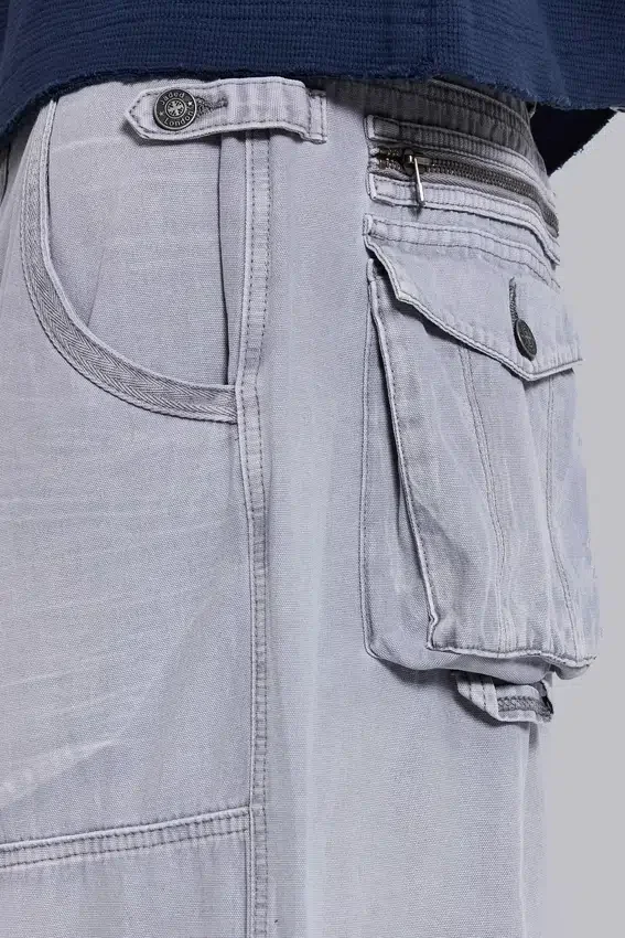 Grijze Decoy-cargobroek met gewassen look