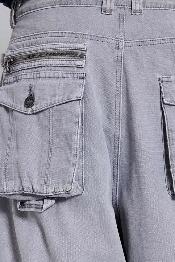 Grijze Decoy-cargobroek met gewassen look