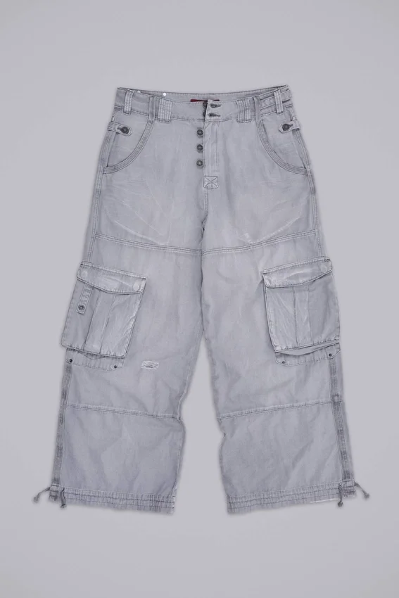Grijze Decoy-cargobroek met gewassen look