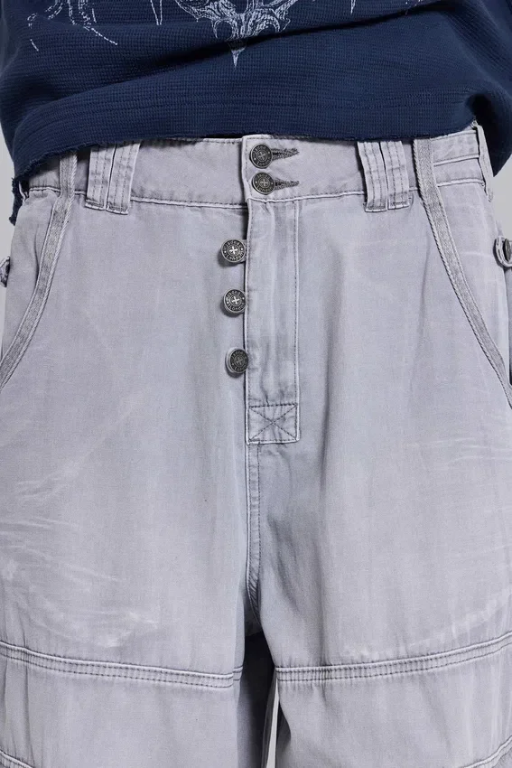 Grijze Decoy-cargobroek met gewassen look