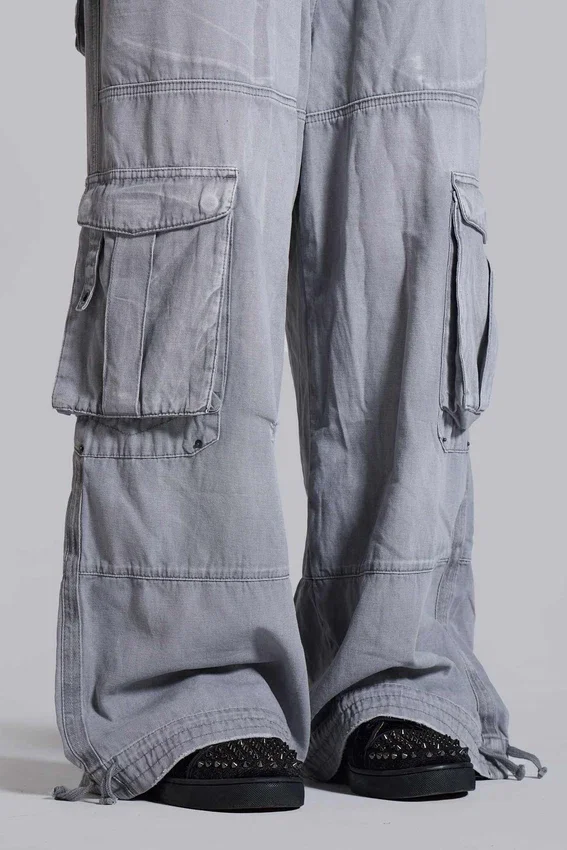 Grijze Decoy-cargobroek met gewassen look