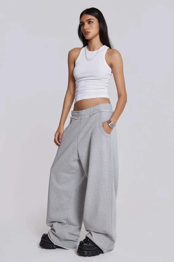 Grijze gemêleerde baggy Monster Joggers