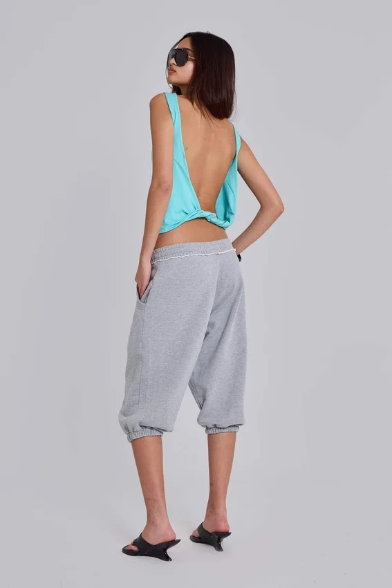 Grijze gemêleerde cropped Monster Joggers