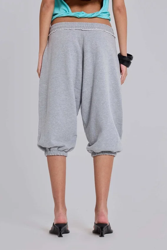 Grijze gemêleerde cropped Monster Joggers