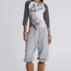 Grijze gemêleerde cropped Monster Joggers