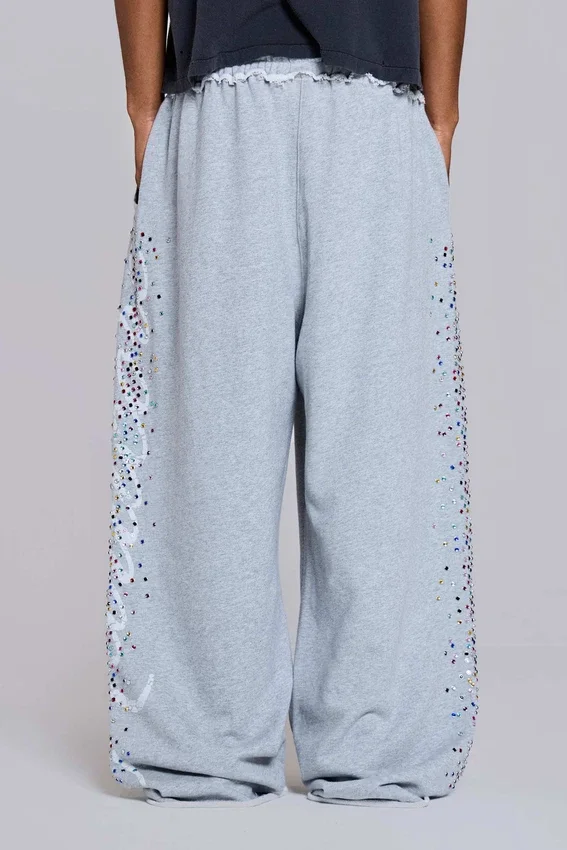 Grijze gemêleerde Hardcore Jewel Monster Joggers