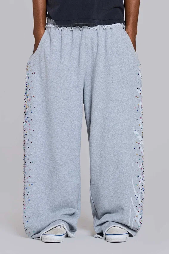 Grijze gemêleerde Hardcore Jewel Monster Joggers