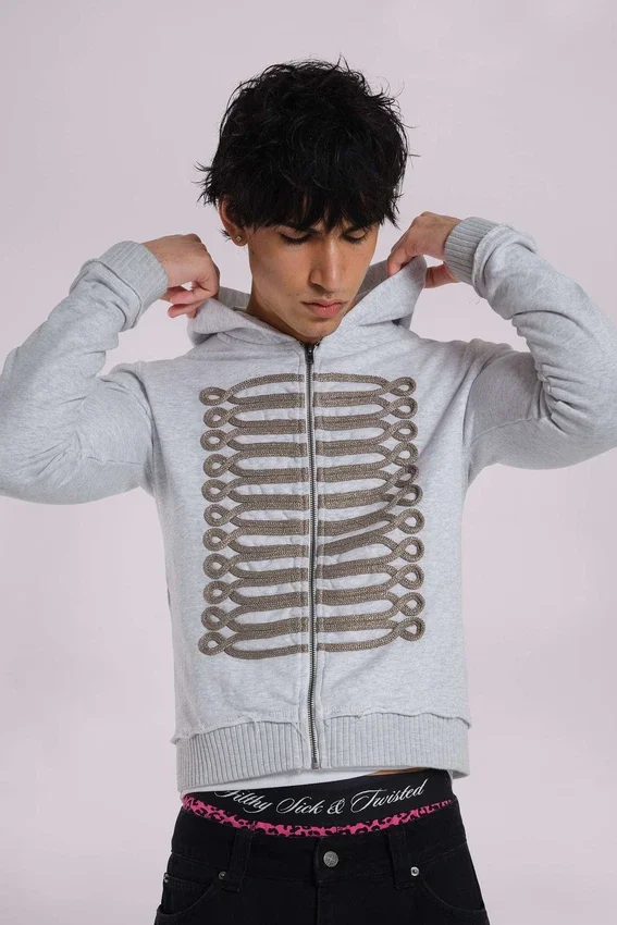 Grijze gemêleerde Military Monster Hoodie