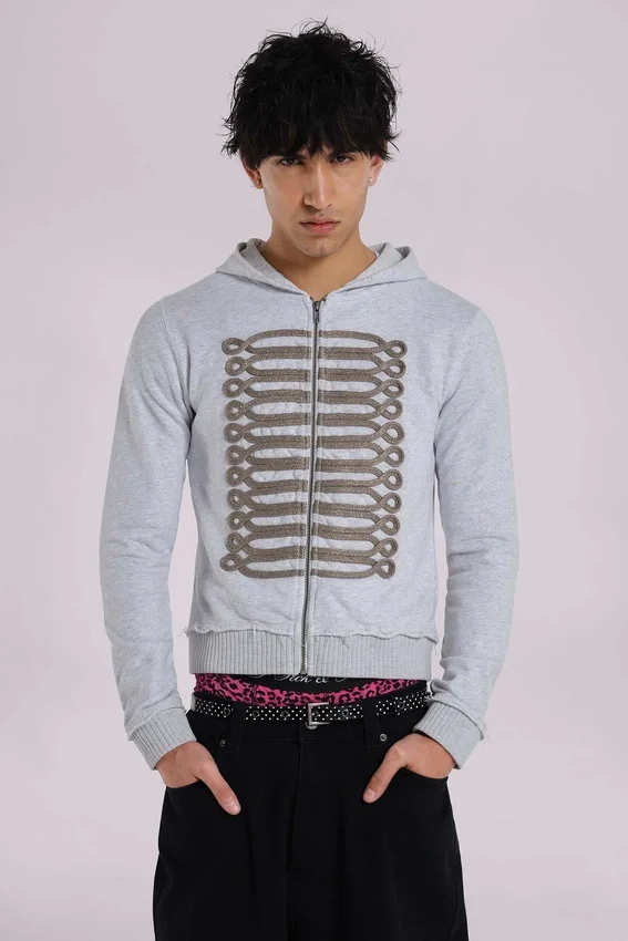 Grijze gemêleerde Military Monster Hoodie