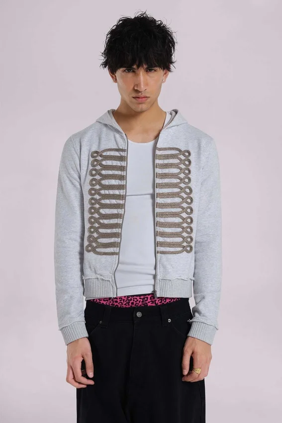 Grijze gemêleerde Military Monster Hoodie