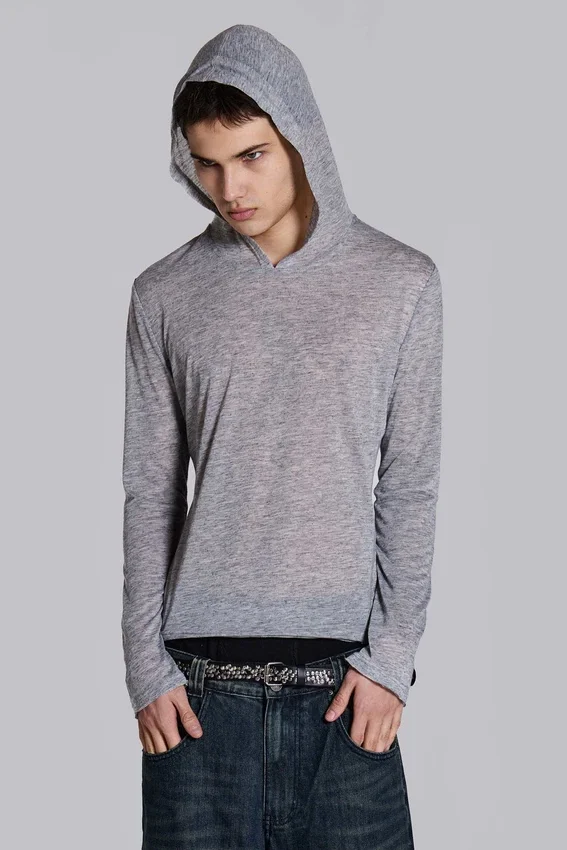 Grijze gemêleerde Mist-hoodie
