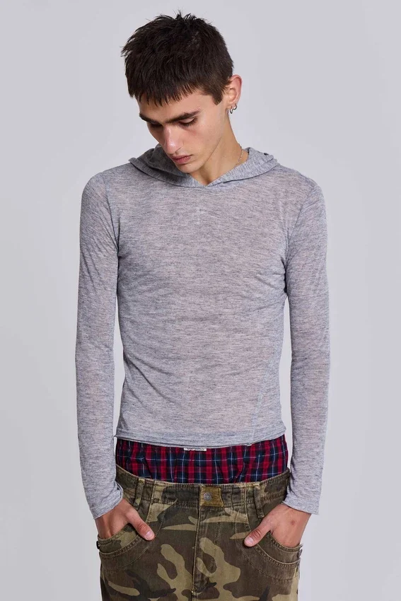 Grijze gemêleerde Mist-hoodie