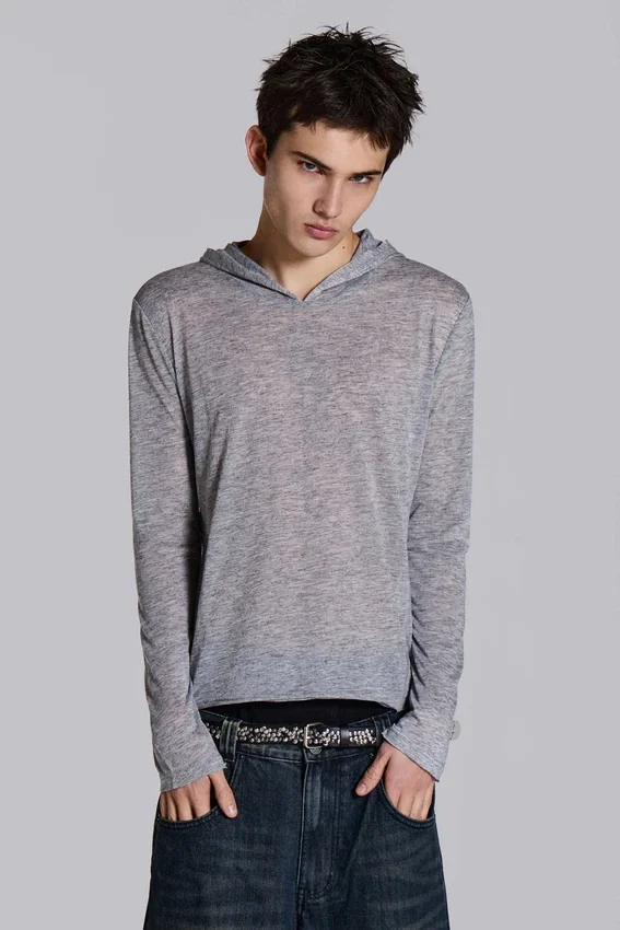 Grijze gemêleerde Mist-hoodie