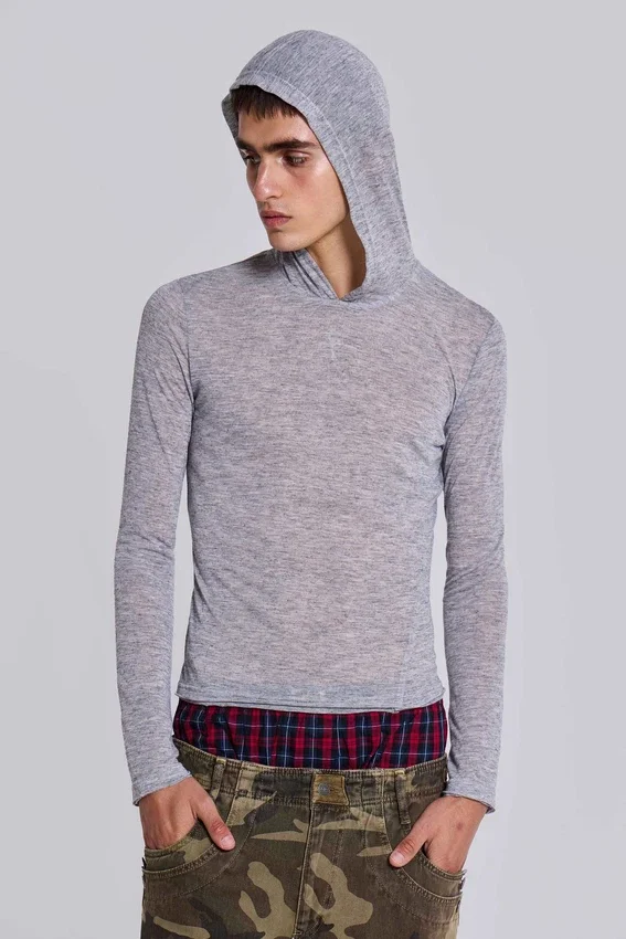 Grijze gemêleerde Mist-hoodie