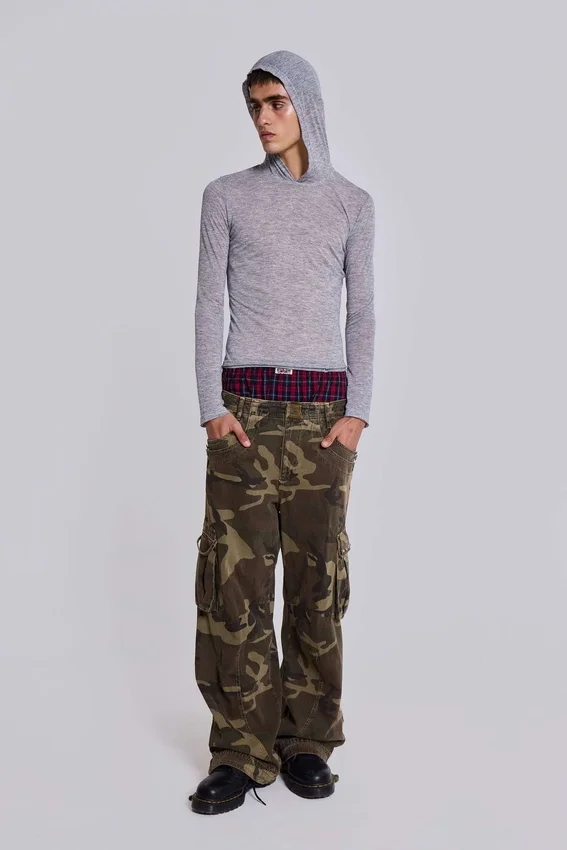Grijze gemêleerde Mist-hoodie