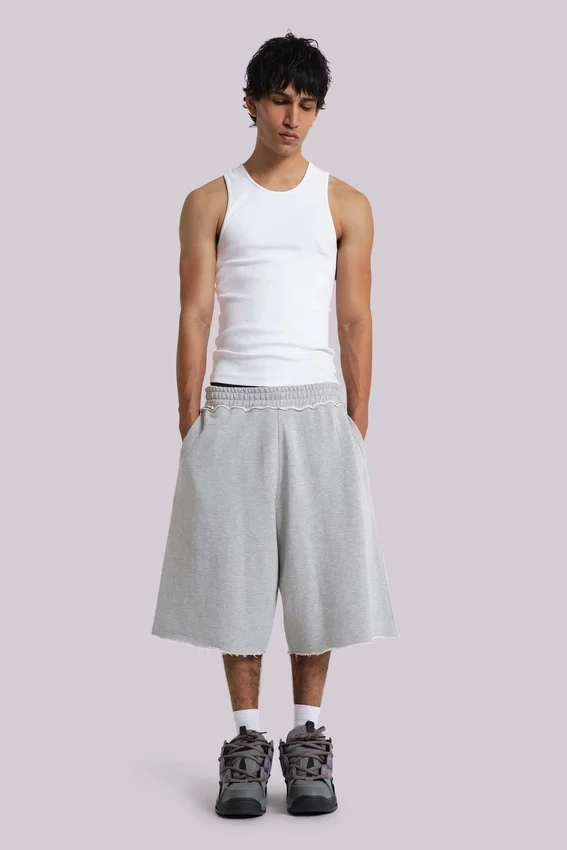 Grijze gemêleerde Monster Jogger baggy shorts
