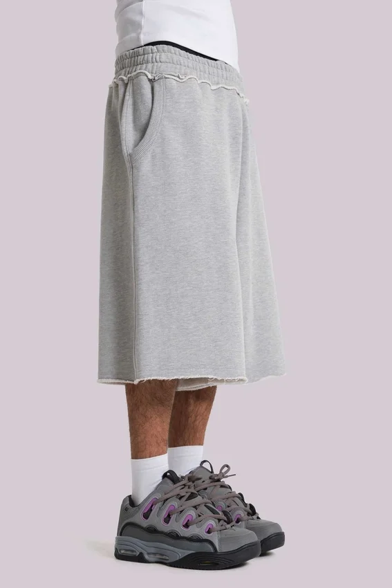 Grijze gemêleerde Monster Jogger baggy shorts