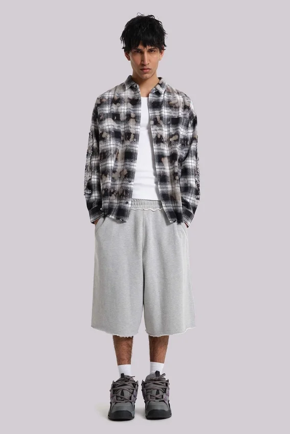 Grijze gemêleerde Monster Jogger baggy shorts