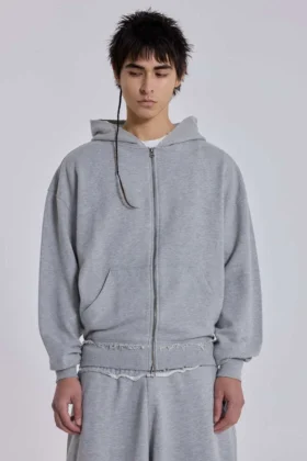 Grijze gemêleerde oversized Monster Hoodie