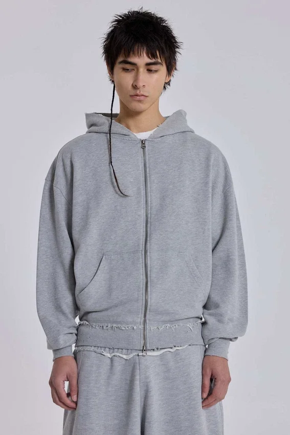 Grijze gemêleerde oversized Monster Hoodie