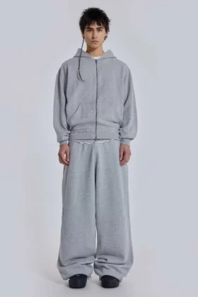 Grijze gemêleerde oversized Monster Hoodie
