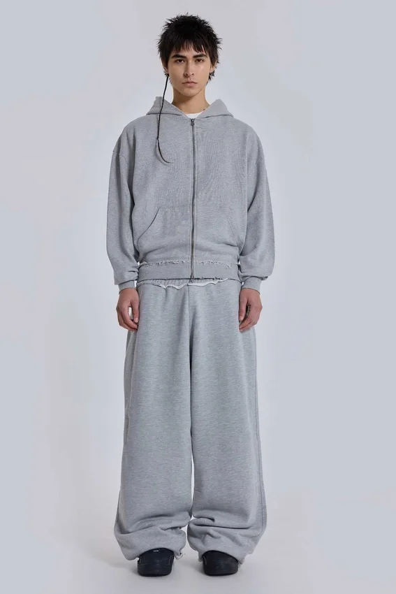Grijze gemêleerde oversized Monster Hoodie