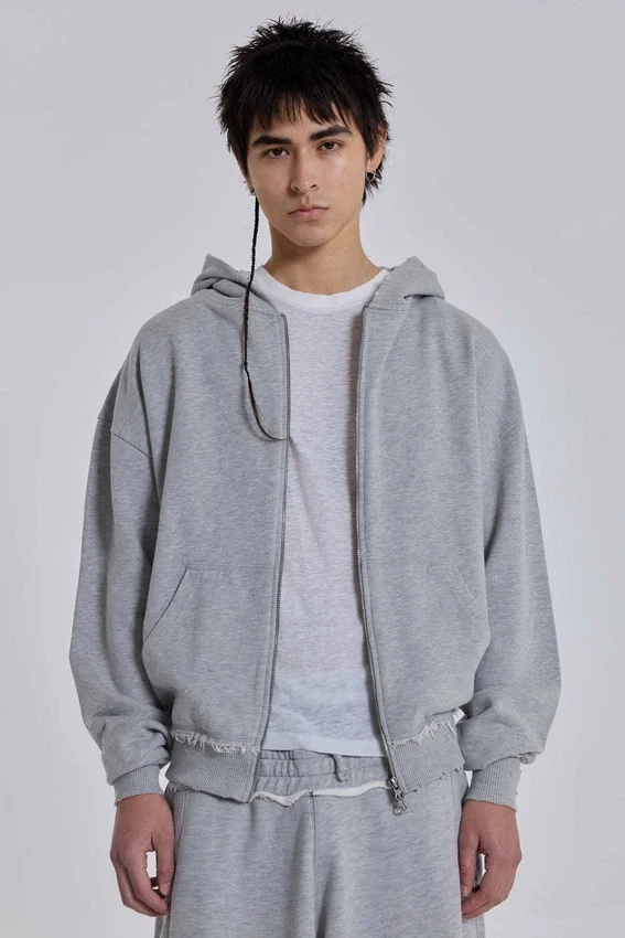 Grijze gemêleerde oversized Monster Hoodie