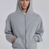 Grijze gemêleerde oversized Monster Hoodie