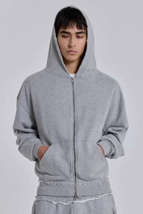 Grijze gemêleerde oversized Monster Hoodie