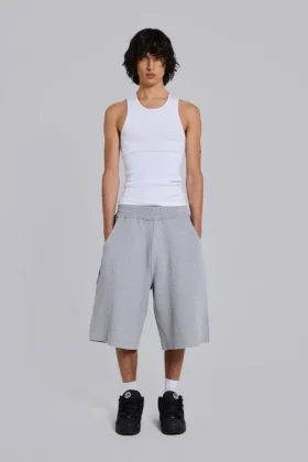 Grijze gemêleerde waffel-Monster Joggers-joggershort