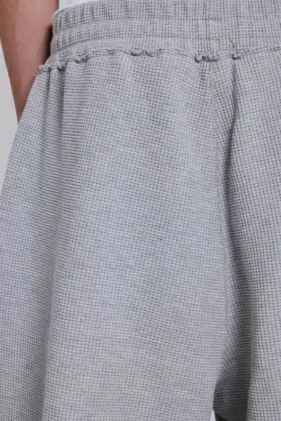 Grijze gemêleerde waffel-Monster Joggers-joggershort